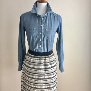 LOFT Skirts - Loft silk skirt | Black + White striped | Sz 12 LOFT Skirts - Loft silk skirt | Black + White striped | Sz 12